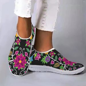 Casual schoenen Instantarts Fashion Flower Design Flat Home Comfort en zachtheid Walking Lichtgewicht Brappen Zapatos