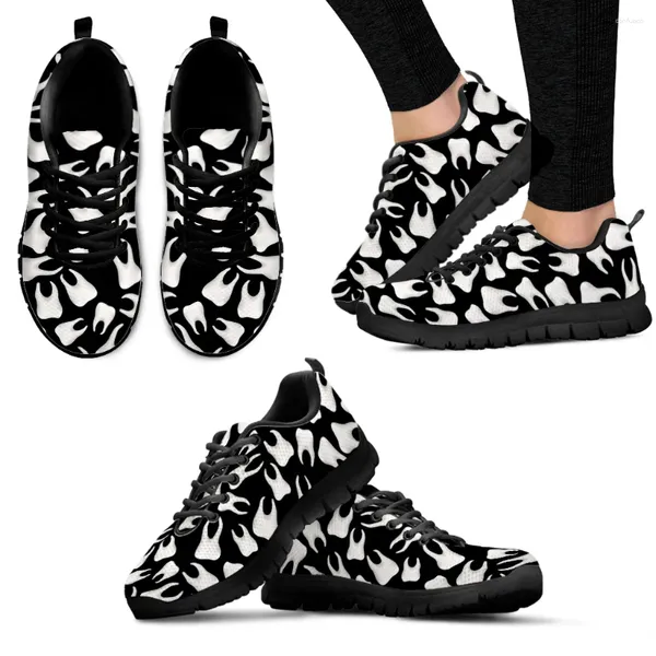 Zapatos informales instantets divertido diseño de dientes planos de mujer tema Dental malla transpirable zapatillas de deporte de otoño ligeras vulcanizadas para mujer