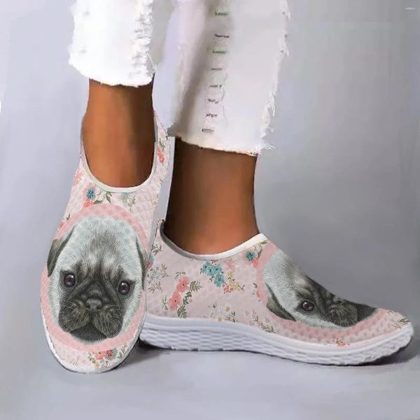 Zapatos casuales instantarts border gris terrier estampado floral liviano y transpirable maldito maldito storgar perro perro