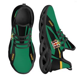 Chaussures décontractées Instantarts Jamaica National Flag Set Emblem Impring Summer Lightweight Brewable Outdoor Sports Plateforme