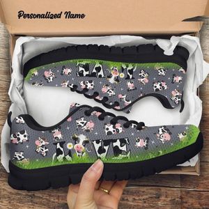 Casual schoenen instantarts kawaii melkkoeien Design dames comfort platte sneakers vrouwelijke veter lucht gaas zapatos
