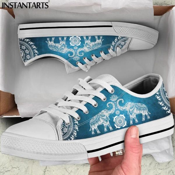 Chaussures décontractées INSTANTARTS Mandala Bohême Elephant Design Low Top Toile pour filles Baskets à lacets Respirant Femmes Chaussures vulcanisées Zapatos