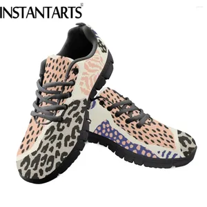Casual schoenen instantarts mesh flats voor dames etnisch mooi retro patroon comfortabele wandeling sneaker veter omhoog ademend