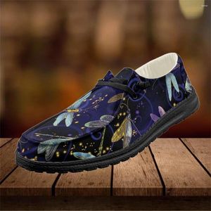 Chaussures décontractées instantarts à lacets d'été appartements magiques libellule imprimé mailles pour femmes chaussures féminines feuilles de marche 2024
