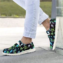 Chaussures décontractées Instantarts Tropical Cactus Imprimé Green Women Design Fashion Design Flats Mentiers Men de chaussures Stéro Boot Souhtable