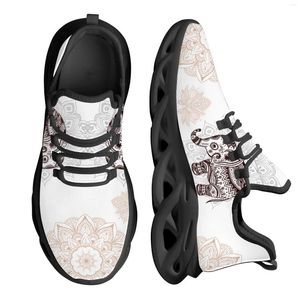 Casual schoenen Instantarts White Boheemian Mandala Print Elephant Lichtgewicht Lace Up lopende schoenen Zapatos Zapatos