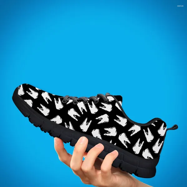 Chaussures décontractées Instantarts Instantarts Spring à lacets de printemps pour femmes Boulanges Air Mesh Flats mignon Cartoon Dental Modèle Léger pour les dames