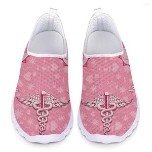 Casual schoenen InstantartsDouble Snake Cane roze schattige print dames lichtgewicht niet-slip verpleegkundige zomermaas ademende sneakers zapatos