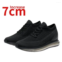 Chaussures décontractées Imposition invisible pour les hommes Augmentez 7 cm Spring / été Mesh léger Mesh respirant Homme de chaussures de sport