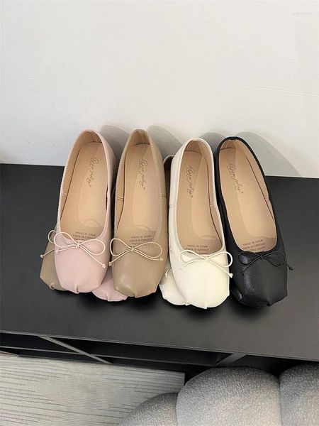 Chaussures décontractées IPPEUM Ballerines noires Mary Janes appartements mode été en cuir Ballerines Femme Luxe Ballet pour les femmes