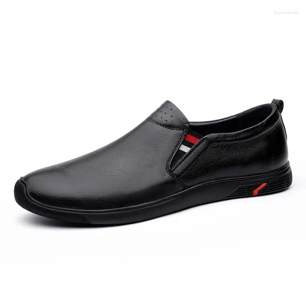 Zapatos casuales de moda italiana para hombres hechas a mano de cuero genuino en vestidos de negocios mocasines de lujo de lujo regalos de hombre