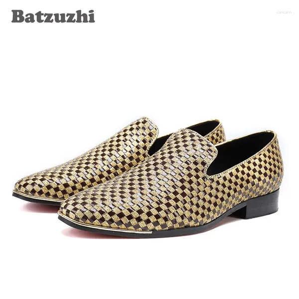 Chaussures décontractées Style italien beaux hommes Erkek Ayakkabi mocassins en cuir Mocassin Homme or argent Sepatu Pria 46