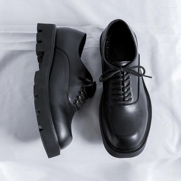 Chaussures décontractées de marque italienne pour hommes, robe Oxford de mariage, mode noire, bureau, haute qualité, cuir d'affaires, luxe formel, à lacets