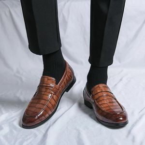 Vrijetijdsschoenen Italië Zakelijk Klassiek Echt leer Loafers Instappers voor heren Massagezolen Mocassin Comfortabel rijden