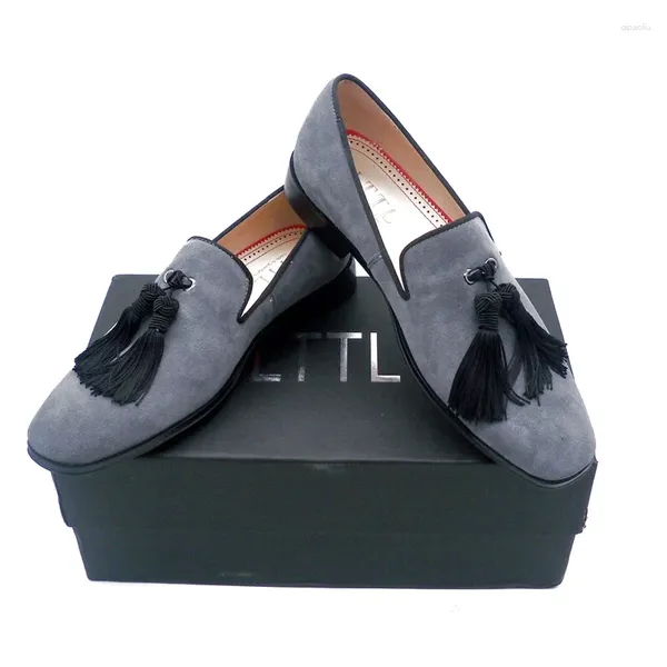 Chaussures décontractées Italie Gray Hommes en daim Luxury Modèles de gland