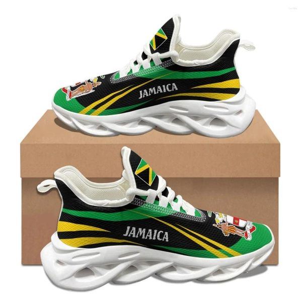 Zapatos casuales Jamaica Patrón de medalla de la bandera nacional Mujeres Men otoño Invierno Tenis Trabajo al aire libre Transpirables Flats Convenientes Sneakers