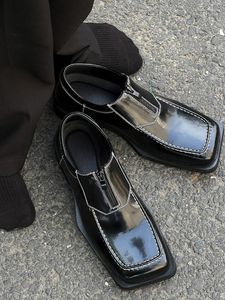 Zapatos casuales estilo japonés régimen de costura jóvenes cuero de cuero de moda