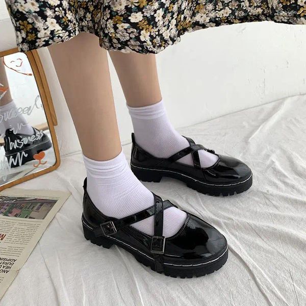 Chaussures décontractées d'été japonaises rétro pour femmes, Mary Jane, Style britannique, sauvage, mignon, plat, doux, sœur, grande tête