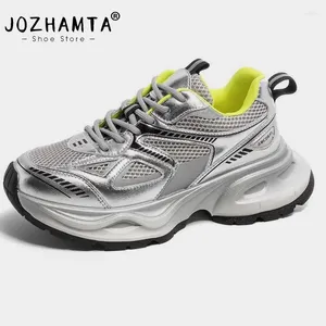 Chaussures décontractées Jozhamta Taille 35-40 Fashion High Platforms Sneakers Cross-Tied Spring Summer Automne Woman Sport