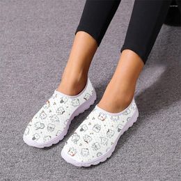 Casual schoenen kawaii bescherming patroon lente herfst sport outdoor reizen ademende vrouw sneakers print op aanvraag