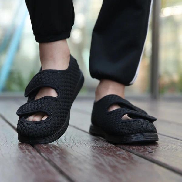 Chaussures décontractées Kncokar Middle and Old Age Foot Swollen Fat Toes peut être porté avant après avoir élargi ajuster le diabète