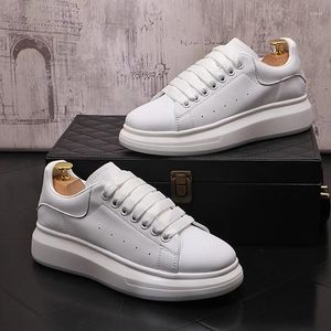 Zapatos casuales estilo coreano blancos blancos de encaje original de cuero original plataforma elegante plataforma de zapatillas de zapatillas jóvenes Zapatos