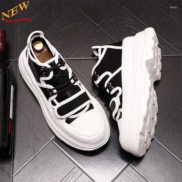 Zapatos informales Tide Tide Men High Tops Sneakers Hip Hop Plataforma de fondo de fondo grueso