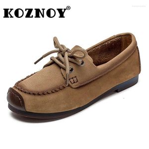 Casual schoenen Koznoy 1,5 cm koe suede echte lederen meisje mocassins Mary Jane elegantie flats dame zacht zomer vrouw ondiep comfortabel comfortabel