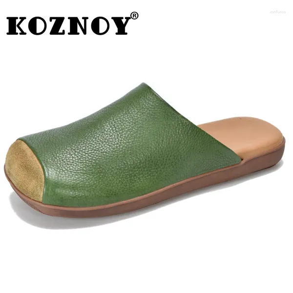 Chaussures décontractées Koznoy 2,5 cm Rome Cow Veurs Générales en cuir Sandales Designer confortable Maby Fashion Elastic Women Summer Plateforme Summer Plateforme