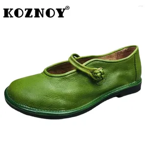 Chaussures décontractées Koznoy 2cm Style ethnique Génétique en cuir authentique MAIN MAIN MAINS SUMPLE LOLITA LOLITA MARY JANE JANE COMFY LADES OXFORDS SEAL