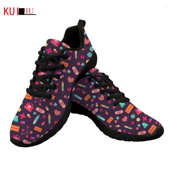 Zapatos casuales kuiliu para mujeres zapatillas 3d zapatillas de zapatillas transpirables/cómodas calzado de marca de impresión femenina de botella