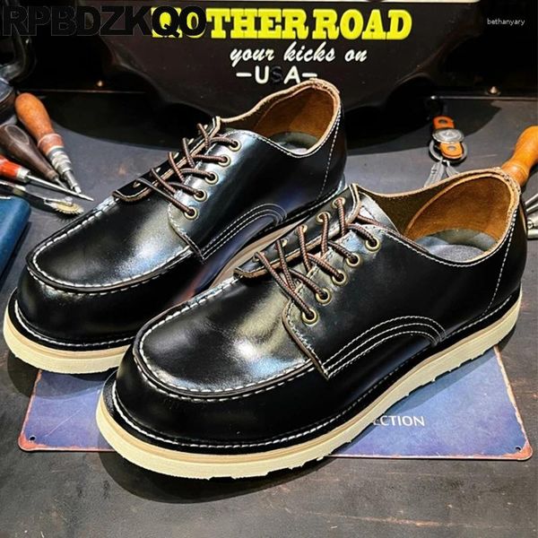 Chaussures décontractées Lace Up Safety Full grain Cuir Work Flats extérieurs Goodyear Men de soulage