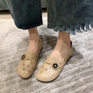 Chaussures décontractées Mesdames en vente 2024 Fashion Round Head Flow Flow Fleurs Femme's Fools's Summer Souffable Work Femme Femme Zapatos