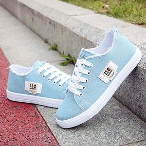 Zapatos casuales Damas Socofy Flat Femenino Blue Boasters Canvas 2024 Lace Up Womens Slip On White Strappy