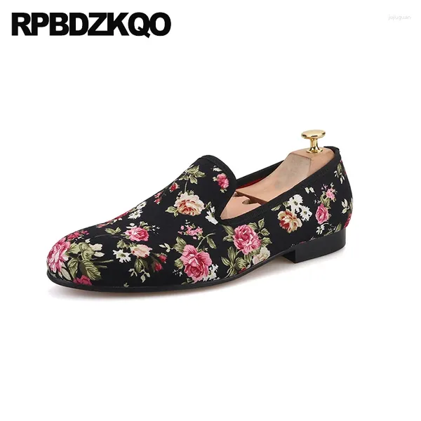 Zapatos informales Patrón de gran tamaño Toe China estampada Floral 12 Multi -colored Custom Flats Men Flower 47 Slip On 46 Nice Loafers 13