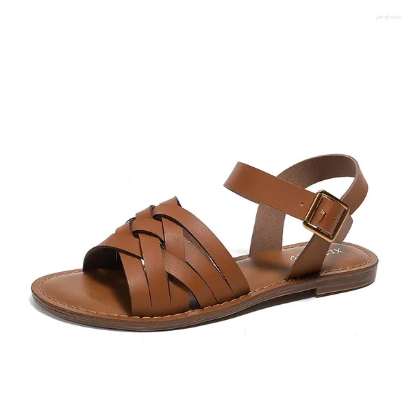 Zapatos informales Mujeres de verano de gran tamaño 1 cm 1.3cm tacones bajos sandalias dama liviana