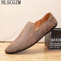 Chaussures décontractées en cuir pour hommes, mocassins de haute qualité italiens, Sapato Masculino Social Em Couro Chaussure, 2024