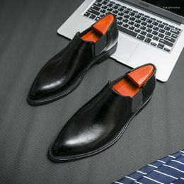 Chaussures décontractées en cuir pour hommes Business Homme Formal Sole British Soft Plus Suit en molleton