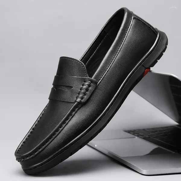 Chaussures décontractées Men de cuir luxe Trendy Nice Slip on Formal MOCSIN