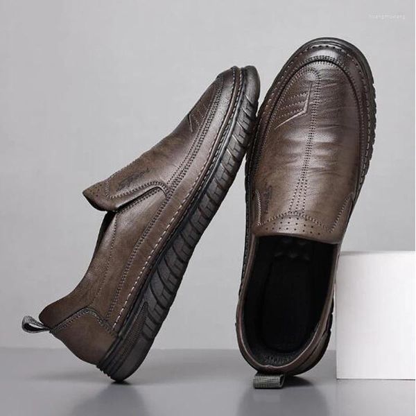 Chaussures décontractées en cuir Upper étanche Business Forme de tenue formelle Travail Flat Driving Board Boîtiers M939