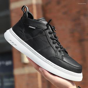 Chaussures décontractées baskets en cuir hommes confortables qualité coréenne