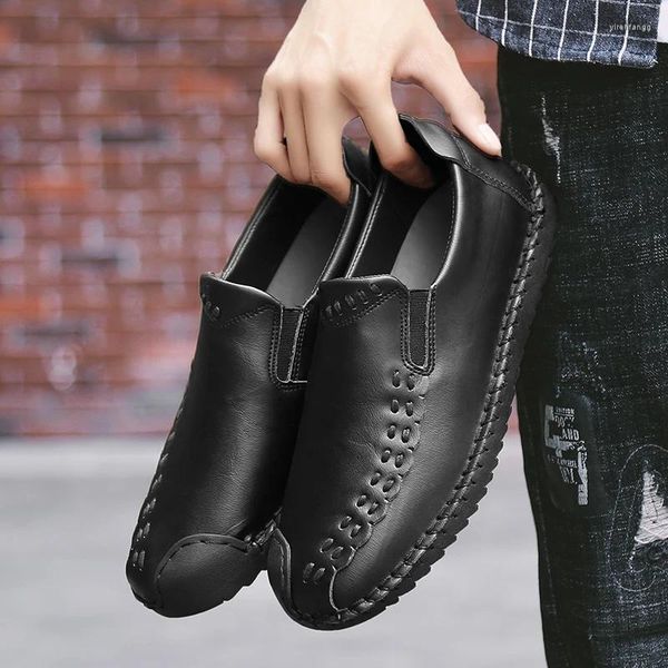 Zapatos casuales Zapatillas de cuero Hombres Conducción Mocasines de calidad cómodos Herramientas Tamaño grande