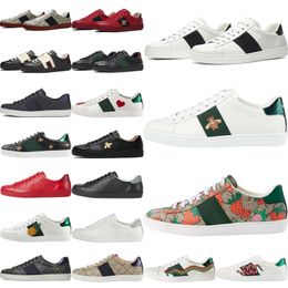 Chaussures décontractées Baskets en cuir Chaussure Baskets de sport Sneaker Mode Serpent Chaussures Abeille Broderie Rayures Marche Hommes Hommes Femmes Taille Eur36-45