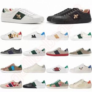 Chaussures Casual Baskets En Cuir Chaussure De Marche De Luxe Sneaker Snake Chaussures Broderie Stripes Hommes Femmes Ace Bee Pour Femme Taille 36-44