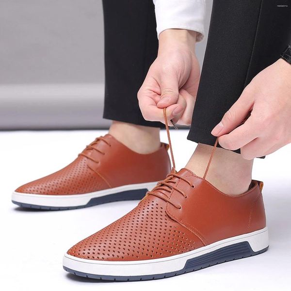 Chaussures décontractées en cuir orteil en acier pour les hommes de style homme à solidaire d'été pour hommes
