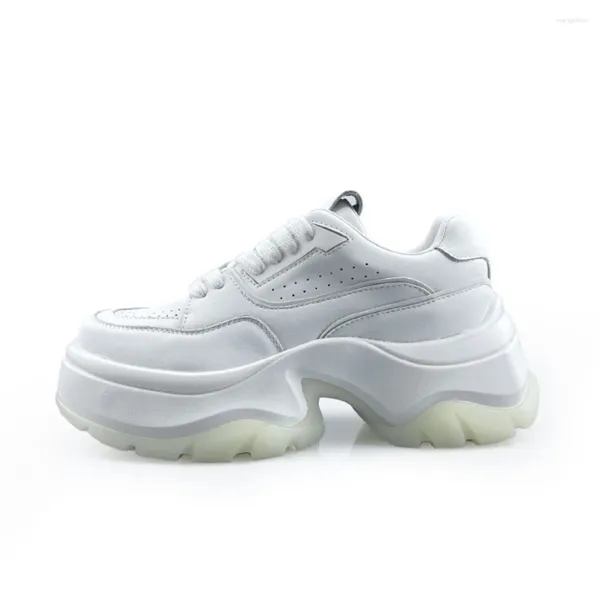 Chaussures décontractées en cuir sneaker blanc plate-forme féminin augmentant les baskets de papa harajuku pour femmes sapatos fémininos