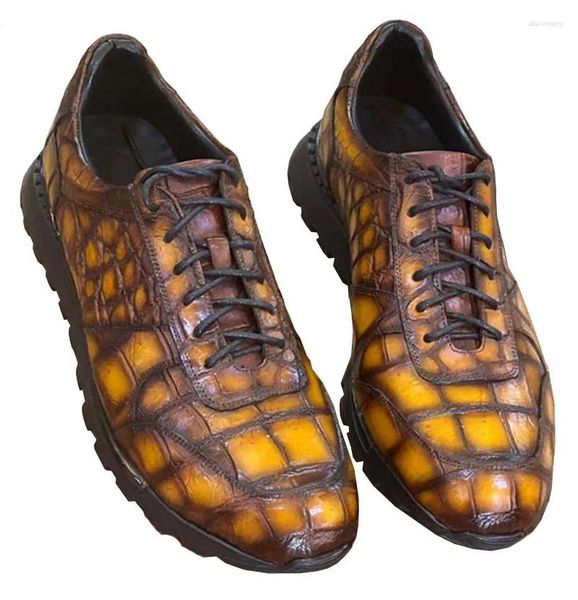 Chaussures décontractées Leimanxiniu Crocodile Men de mode Fashion Handmade Brush Couleur mâle