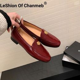 Casual schoenen Leshion van Chanmeb Natuurlijke schapenvachtleer Loafers Ins Dames