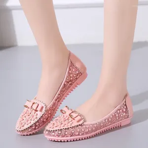 Chaussures décontractées Ballet léger Spring Spring Femme Flat Sweet Bowknot Flower Flowers Fashion Hreath Lace Mesh Flats Zapatos