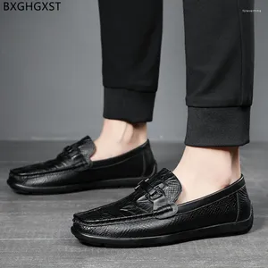 Zapatos casuales mocasines cocodrilo hombre cuero De diseñador De lujo para 2024 negro Slip On hombres Chaussure De Homme Sapato